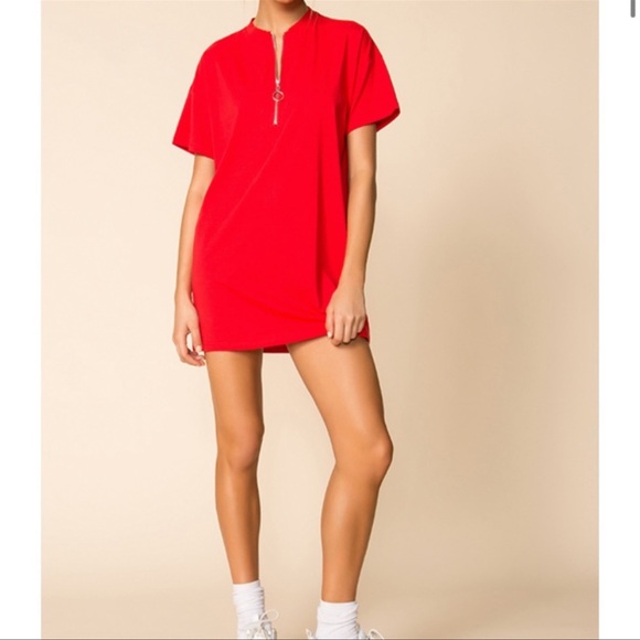SUPERDOWN x Revolve red Iris zip tee dress - Picture 2 of 6